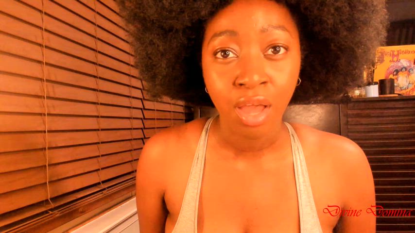 ebony femdom findom goddess humiliation pov spit spit on face clip