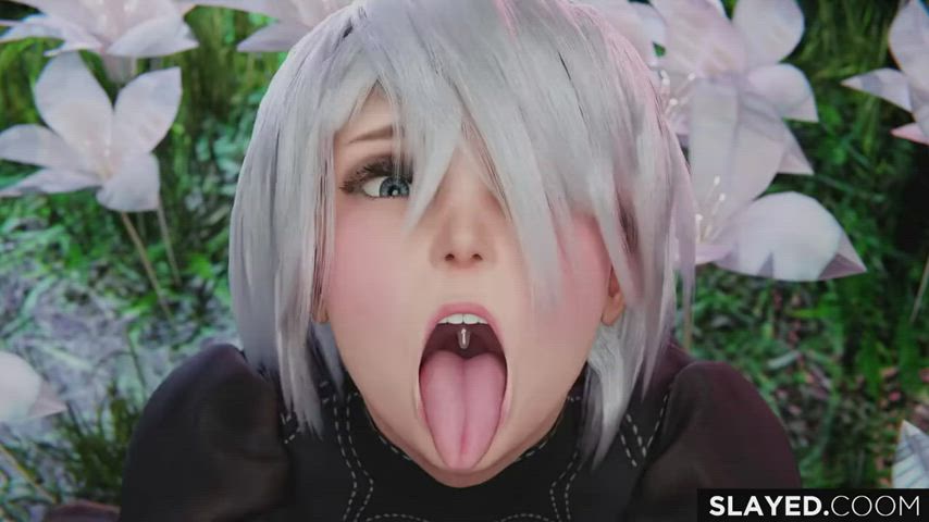 3d ahegao bbc choking cum in mouth gagging sloppy throat fuck clip