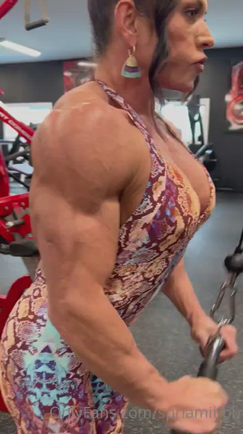 big tits bodybuilder fit chicks fitness gym muscles muscular milf veins veiny workout