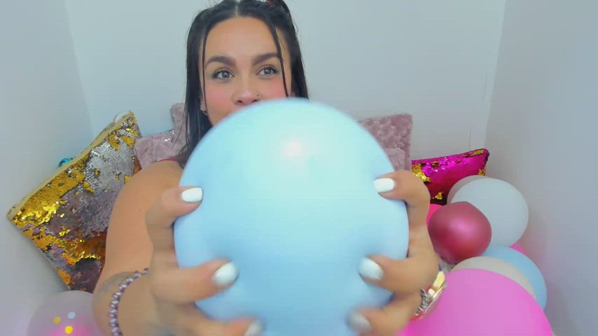 bbw balloons cam camgirl fetish nails smile webcam clip