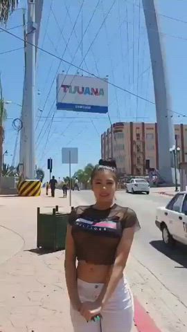 Flashing Mexican Outdoor Public Tits clip