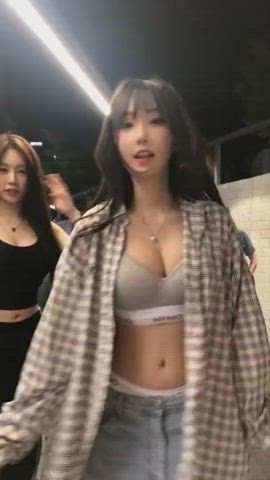 asian cute dancing korean model clip