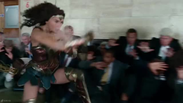Wonder Woman Rescues Hostages / Bank Scene | Justice League (2017) Movie Clip