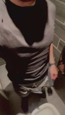 Wanted to share my cock with you whilst I was in the public toilets. Thoughts?