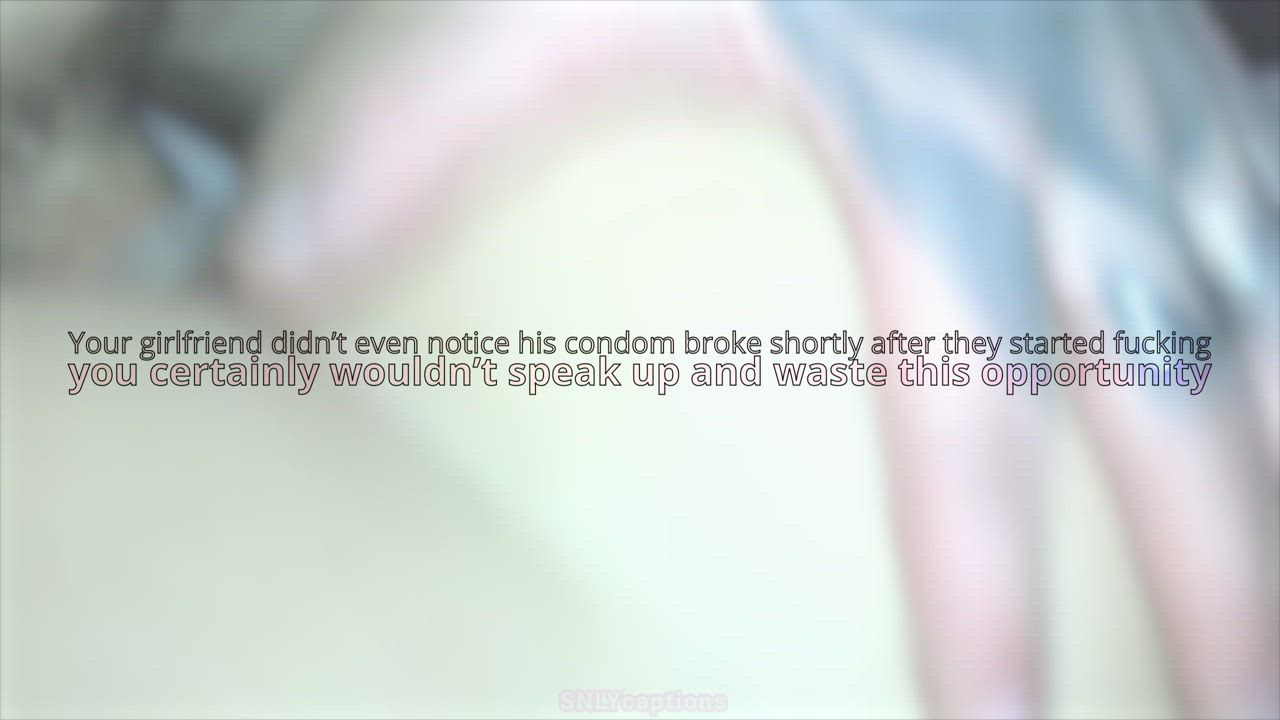 Caption Condom Creampie Cuckold Girlfriend Hotwife Sharing clip