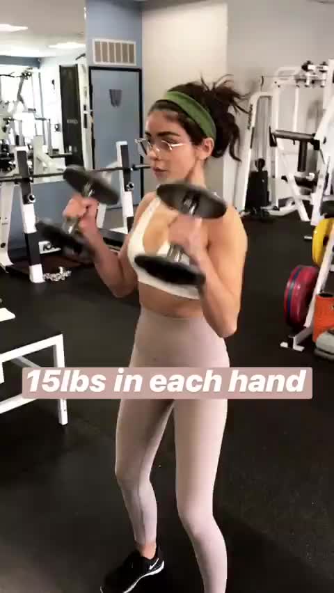 15 lbs weights with Sarah Hyland