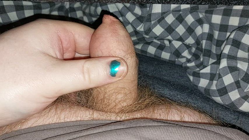 foreskin hairy male masturbation small cock clip