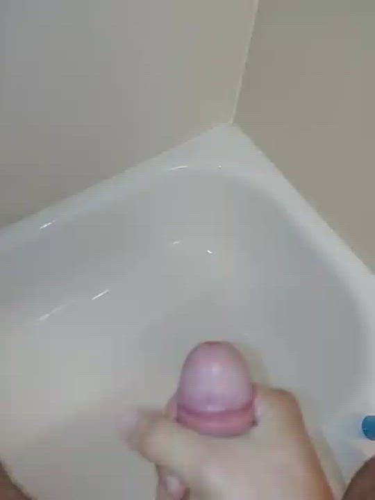Bathroom Cum Cumshot Male Masturbation POV Shower Thick Cock clip