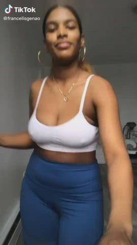 big tits boobs bouncing tits latina milf tiktok clip