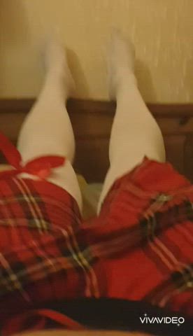 crossdressing masturbating sissy skirt thighs uncut clip