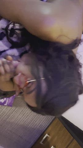 amateur blowjob deepthroat ebony interracial pov clip