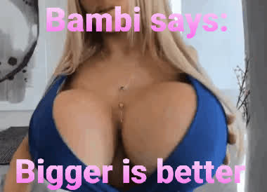 big tits blonde caption cleavage clip