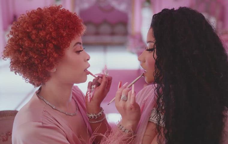 Ice Spice & Nicki Minaj getting each other ready to be throatfucked by big black