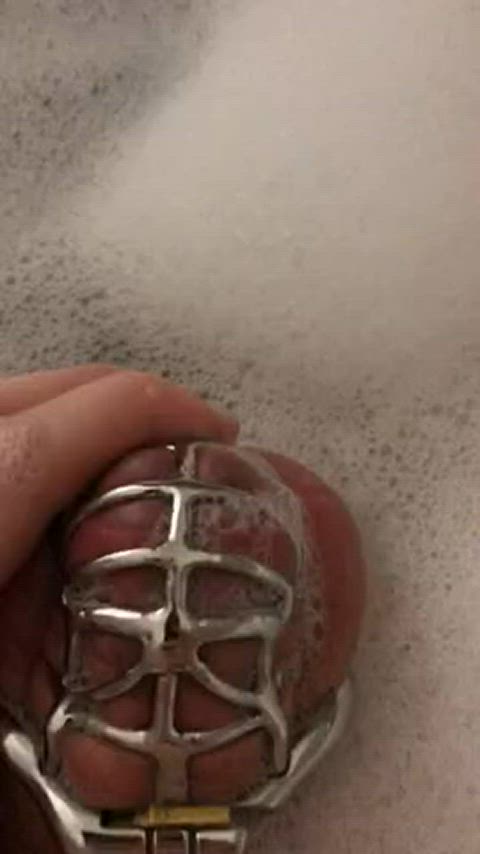 bathtub chastity chastity belt slave sub submissive clip