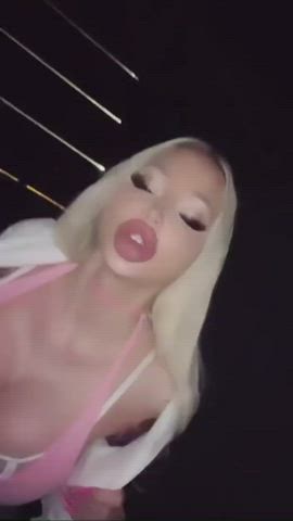 blonde club fake tits clip