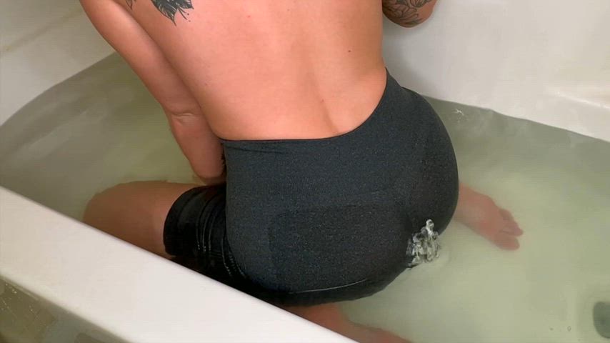 Trying on different bottom to see what it looks like when I fart in the tub!