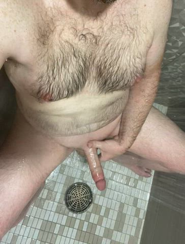 bwc hairy chest jerk off male masturbation masturbating shaved shower clip