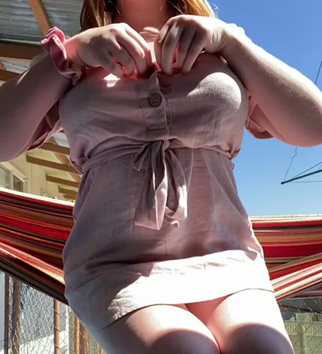 I love feeling the sun on my nipples. ☀️ (OC)