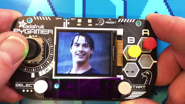 Keanu Reeves GIF playback device with Adafruit PyGamer