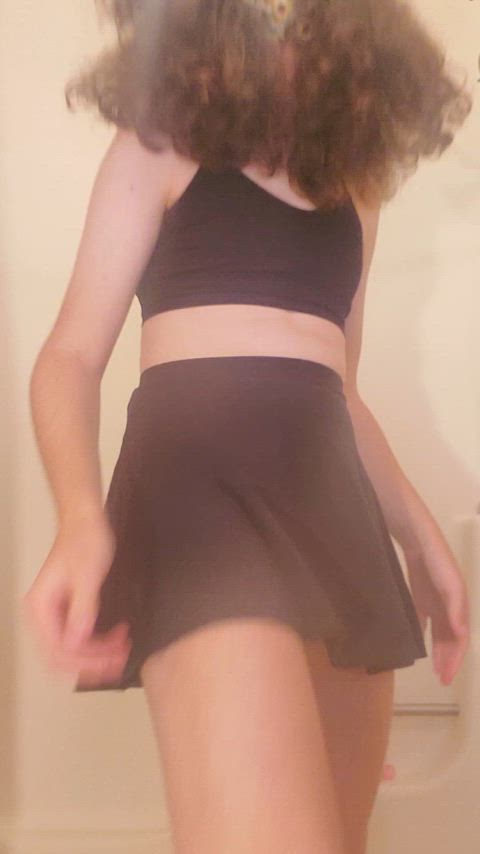 wetting myself in my little black skirt