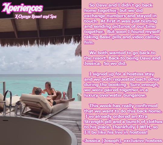 beach bikini brunette caption cute kissing sexy wholesome xchange sissycaption x-change