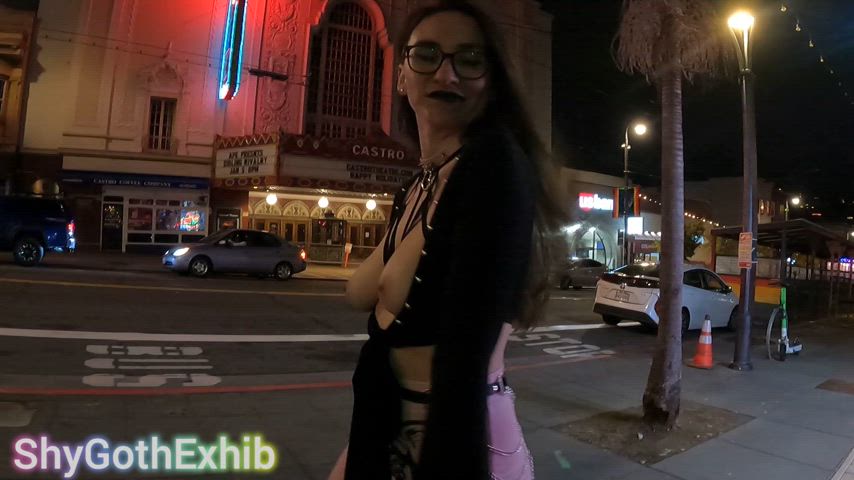 boobs flashing goth natural tits night public tits topless clip