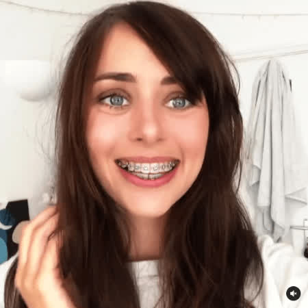 Blue Eyes Braces Brunette Face Fuck Facial Pretty Smile Tease Teen clip