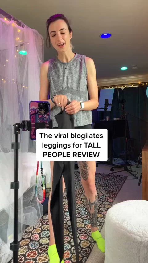 asmr brunette leggings legs long legs sexy tall tiktok clip