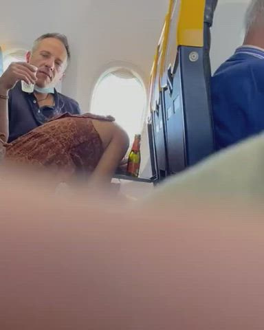 I don't care if people see us just blow me on the plane [01:00] [caught, plane, people,