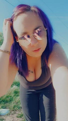 Purple Hair and Huge sexy tits