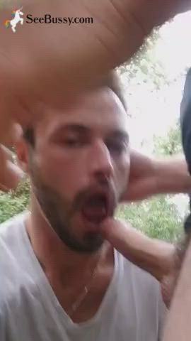 big dick blowjob cock cum cum in mouth cumshot gay homemade outdoor clip