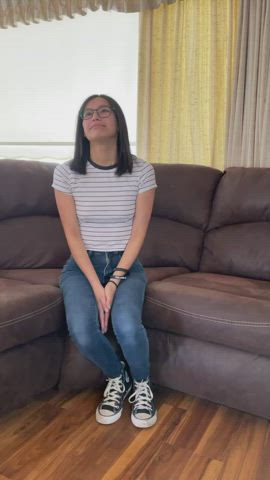 Casting couch with asian Milf