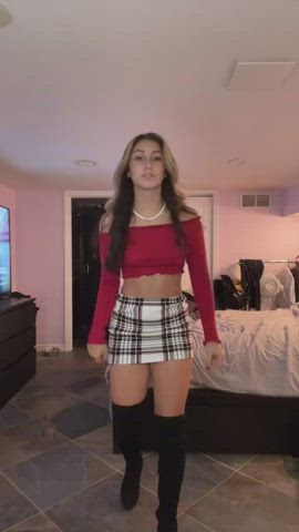 boots skirt twerking clip