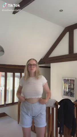 braless perky tiktok clip