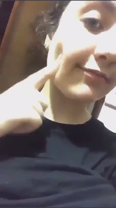boobs cute groping malaysian selfie smile titty drop clip