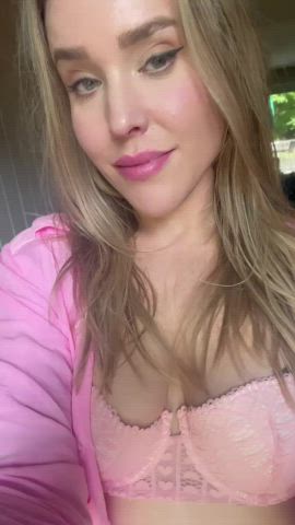 Blonde Boobs Flashing Hotwife Jean Shorts MILF Natural Tits Pink Tits clip