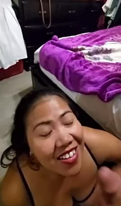 Busty Asian milf gets the load of her life