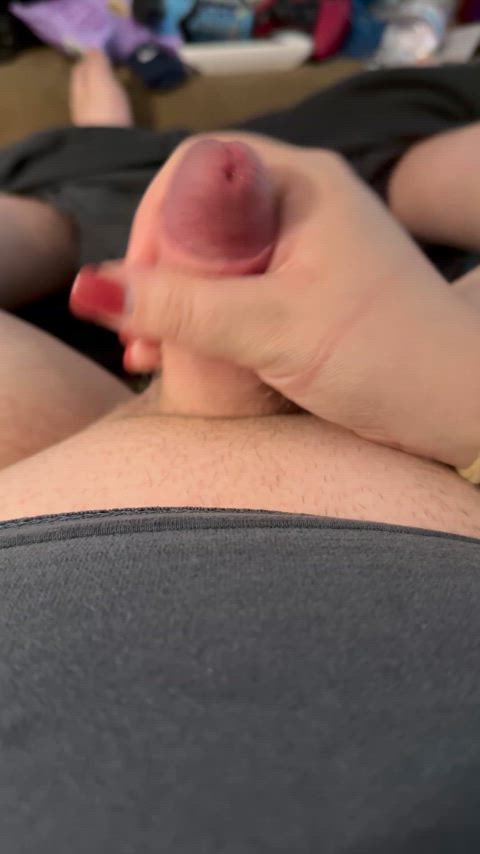 Hubbies small cock can’t stop leaking 