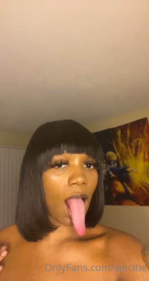 ebony long tongue tongue tongue fetish clip