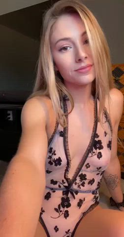 amateur blonde boobs lingerie nsfw natural tits petite clip
