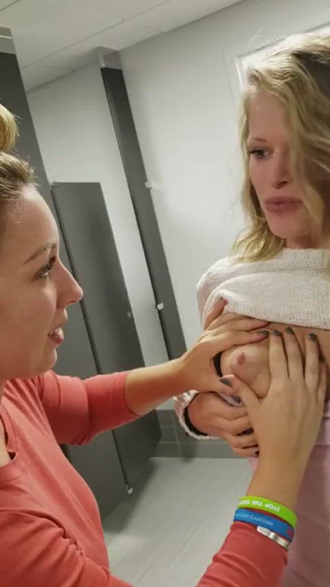 boobs cute girls public tanlines clip