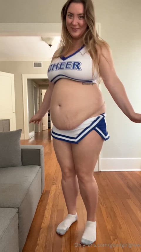 bbw brunette cheerleader chubby onlyfans clip