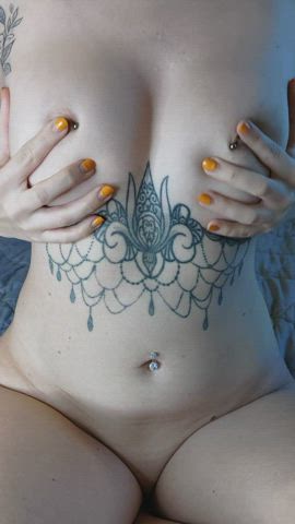 babe boobs cute natural tits nipple piercing pierced piercing tattoo tits clip