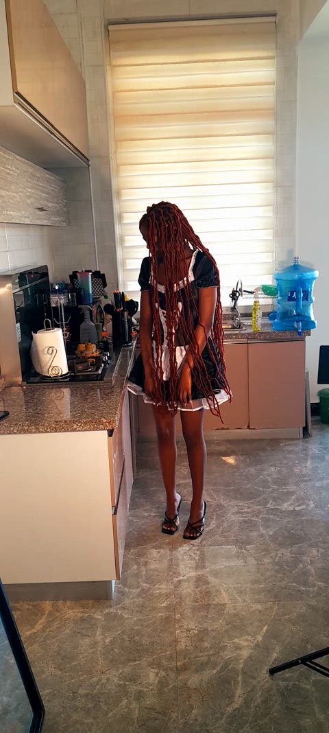 caught maid onlyfans yoursluttymaid ebony-girls long-hair sexy-lingerie tik-tok clip