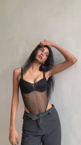 brunette cleavage desi indian petite see through clothing tits clip