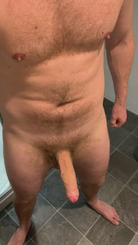 Enjoy my uncut cock whacking your face 😉