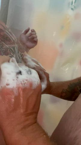 Nothing beats a soapy titty squeeze