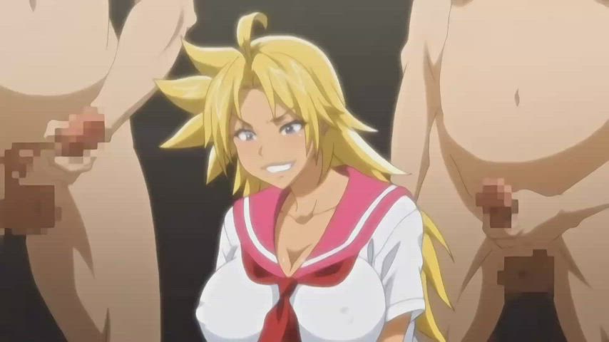 ahegao animation big tits blonde cowgirl creampie domination hentai stockings clip