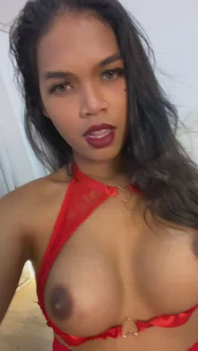 Big Tits Close Up Cute Kiss Lingerie Natt Chanapa Pretty Smile Thai Trans clip