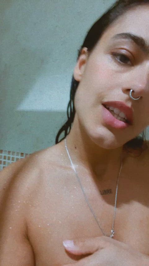 brunette fancentro latina pierced shower latinas clip